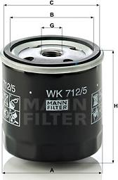 Mann-Filter WK 712/5 - Polttoainesuodatin inparts.fi