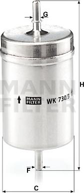 Mann-Filter WK 730/3 - Polttoainesuodatin inparts.fi