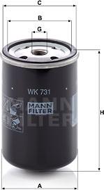 Mann-Filter WK 731 - Polttoainesuodatin inparts.fi