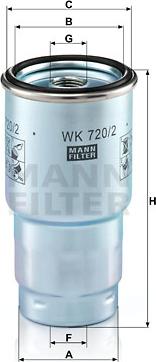 Mann-Filter WK 720/2 x - Polttoainesuodatin inparts.fi