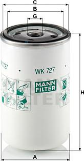 Mann-Filter WK 727 - Polttoainesuodatin inparts.fi