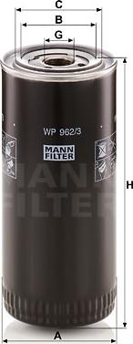 Mann-Filter WP 962/3 x - Polttoainesuodatin inparts.fi