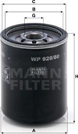 Mann-Filter WP 920/80 - Öljynsuodatin inparts.fi