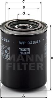 Mann-Filter WP 928/84 - Öljynsuodatin inparts.fi