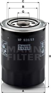 Mann-Filter WP 928/83 - Öljynsuodatin inparts.fi