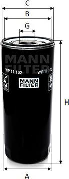 Mann-Filter WP 11 102 - Öljynsuodatin inparts.fi