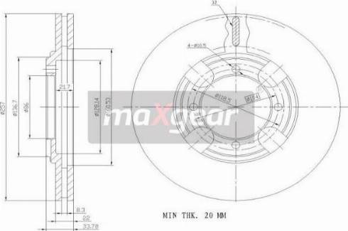 Maxgear 19-0936 - Jarrulevy inparts.fi