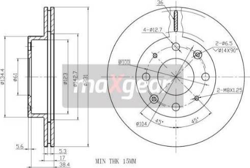 Maxgear 19-0926 - Jarrulevy inparts.fi