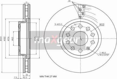 Maxgear 19-3215 - Jarrulevy inparts.fi