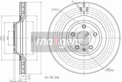 Maxgear 19-2492 - Jarrulevy inparts.fi