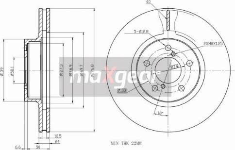 Maxgear 19-2505 - Jarrulevy inparts.fi