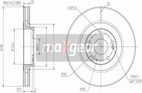 Maxgear 19-2503 - Jarrulevy inparts.fi