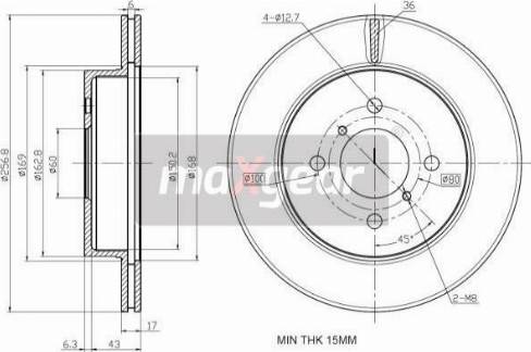 Maxgear 19-2528 - Jarrulevy inparts.fi