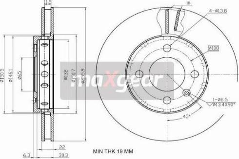 Maxgear 19-2856 - Jarrulevy inparts.fi