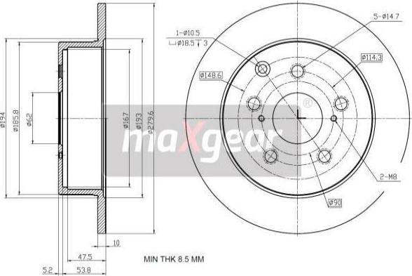 Maxgear 19-2353 - Jarrulevy inparts.fi