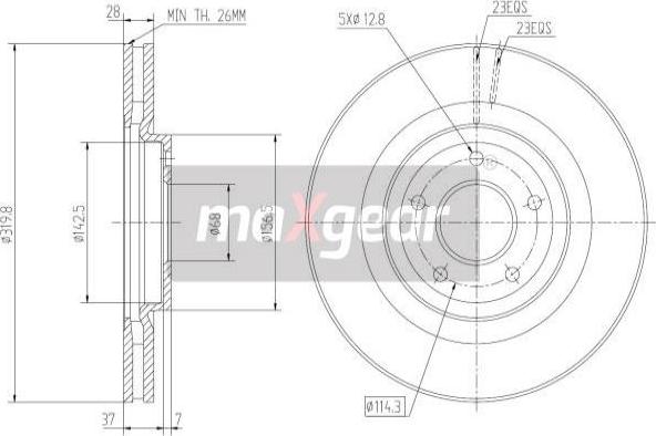 Maxgear 19-2364 - Jarrulevy inparts.fi