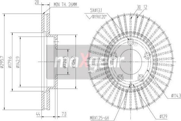 Maxgear 19-2387 - Jarrulevy inparts.fi