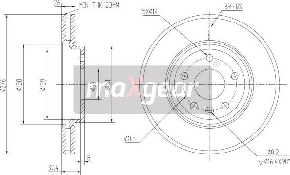 Maxgear 19-2334MAX - Jarrulevy inparts.fi