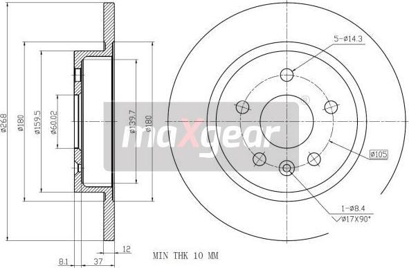 Maxgear 19-2333 - Jarrulevy inparts.fi