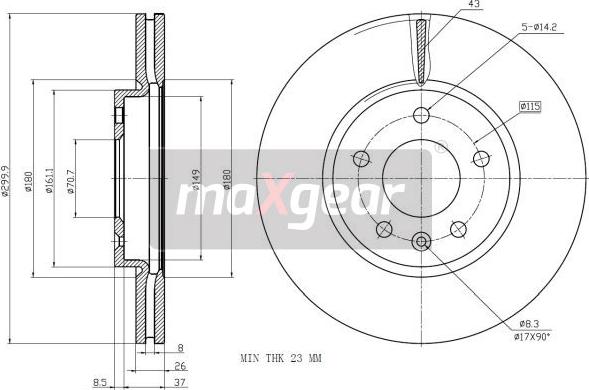 Maxgear 19-2332MAX - Jarrulevy inparts.fi