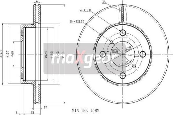 Maxgear 19-2327 - Jarrulevy inparts.fi