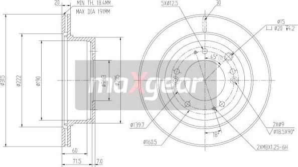 Maxgear 19-2372 - Jarrulevy inparts.fi