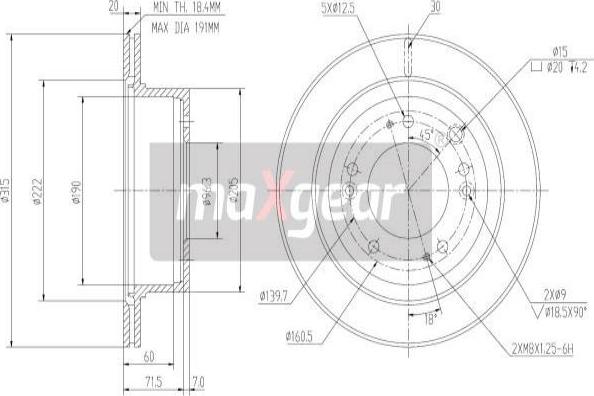 Maxgear 19-2372 - Jarrulevy inparts.fi