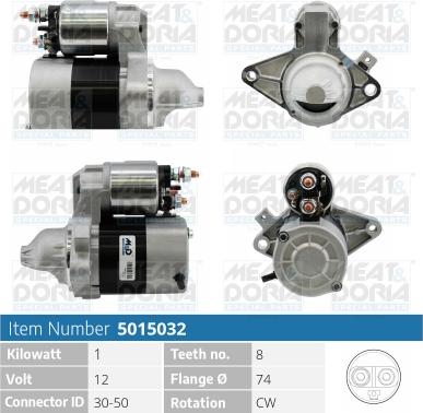 Meat & Doria 5015032 - Käynnistinmoottori inparts.fi