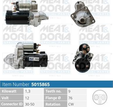 Meat & Doria 5015865 - Käynnistinmoottori inparts.fi