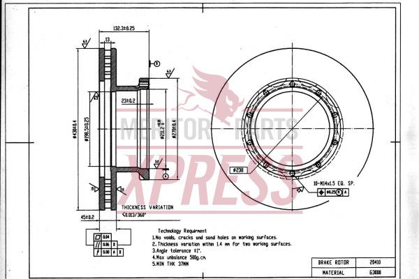 Meritor MBR5025 - Jarrulevy inparts.fi