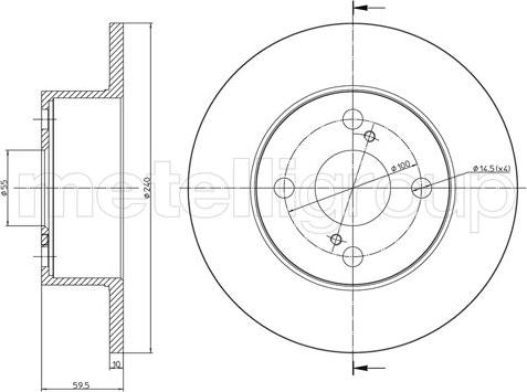 Metelli 23-0967 - Jarrulevy inparts.fi