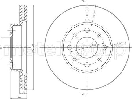 Metelli 23-0496 - Jarrulevy inparts.fi