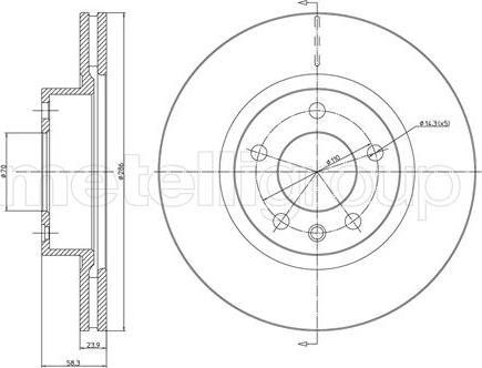 Metelli 23-0446 - Jarrulevy inparts.fi