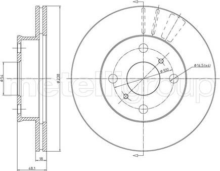 Metelli 23-0435 - Jarrulevy inparts.fi