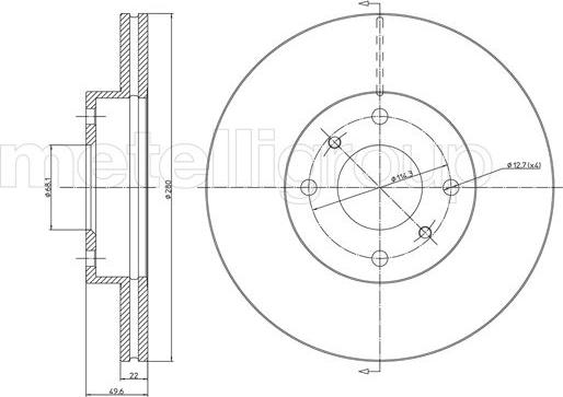 Metelli 23-0545 - Jarrulevy inparts.fi