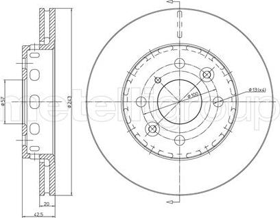 Metelli 23-0504 - Jarrulevy inparts.fi