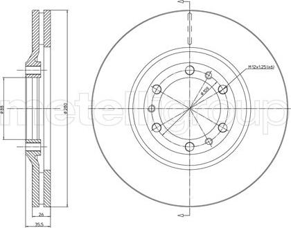 Metelli 23-0502 - Jarrulevy inparts.fi