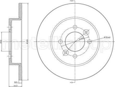 Metelli 23-0534 - Jarrulevy inparts.fi