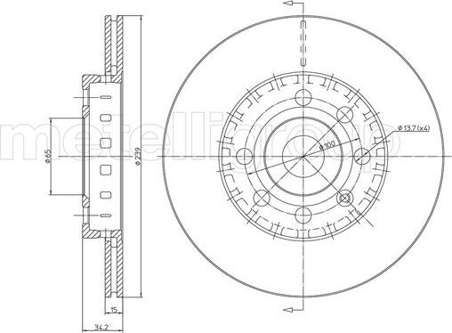 Metelli 23-0526 - Jarrulevy inparts.fi