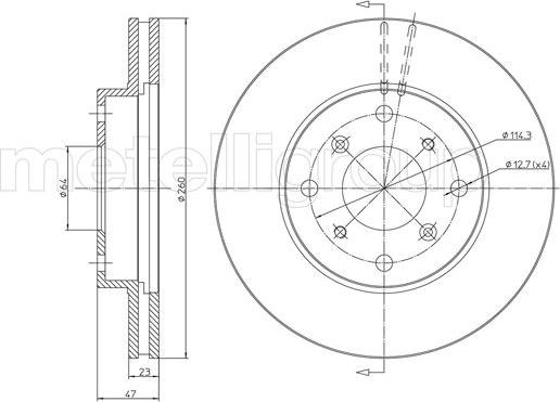 Metelli 23-0650 - Jarrulevy inparts.fi