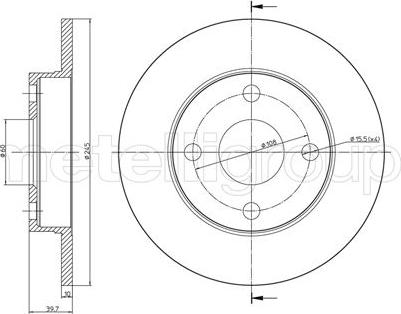 Metelli 23-0658 - Jarrulevy inparts.fi