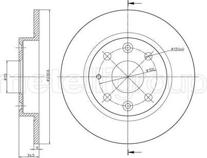 Metelli 23-0664 - Jarrulevy inparts.fi