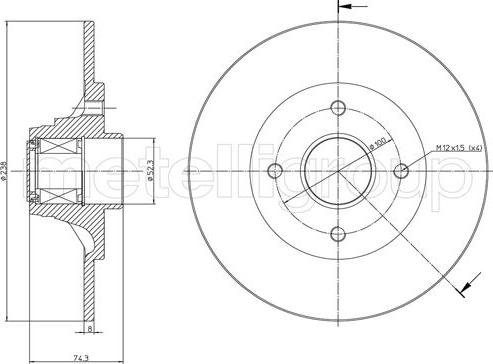 Metelli 23-0198 - Jarrulevy inparts.fi