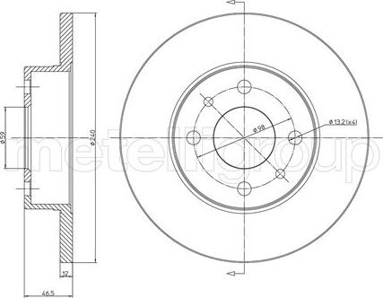 Metelli 23-0156 - Jarrulevy inparts.fi