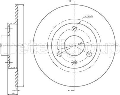 Metelli 23-0153 - Jarrulevy inparts.fi