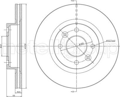 Metelli 23-0108 - Jarrulevy inparts.fi