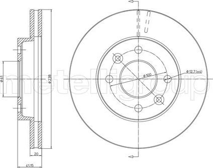 Metelli 23-0110 - Jarrulevy inparts.fi