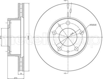 Metelli 23-0340 - Jarrulevy inparts.fi