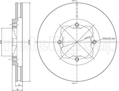 Metelli 23-0360 - Jarrulevy inparts.fi