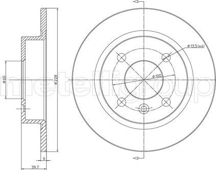 Metelli 23-0309 - Jarrulevy inparts.fi